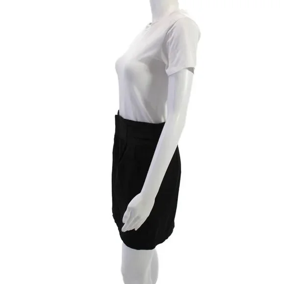 Club Monaco Womens Black Straight Pencil Short Skirt Polyester Blend Size 6 - Picture 2 of 4
